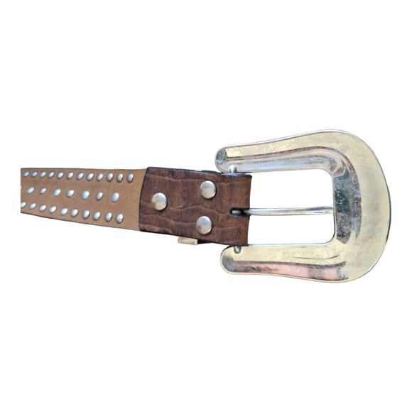 Nocona Belt Co. Leather Turquoise Stud Western Rodeo Festival Rhinestones size M - Picture 12 of 15